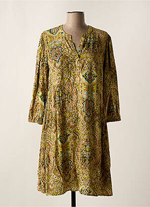 Rochie midi imprimeu floral mâneci 3/4 verde DIPLODOCUS femeie