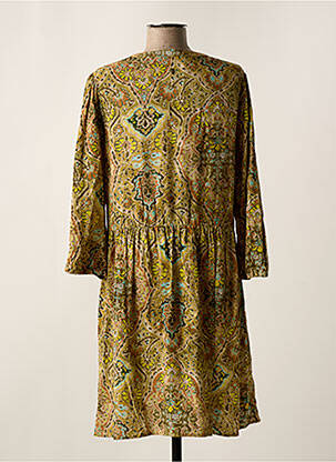 Rochie midi imprimeu floral mâneci 3/4 verde DIPLODOCUS femeie