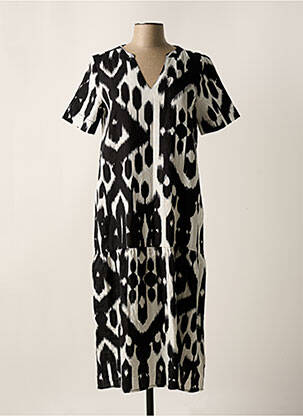 Rochie midi imprimeu fantezie mâneci scurte negru STREET ONE femeie