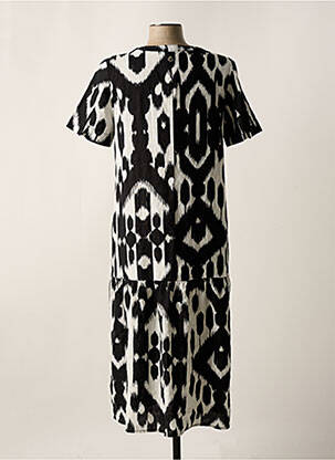 Rochie midi imprimeu fantezie mâneci scurte negru STREET ONE femeie