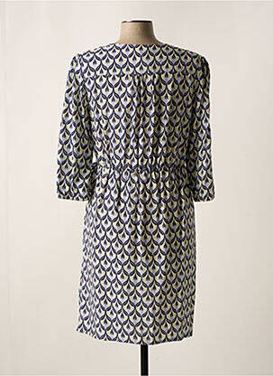 Rochie midi croială fluidă mâneci 3/4 albastru JULIE GUERLANDE femeie