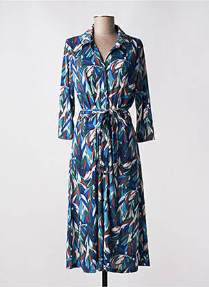 Rochie midi mâneci 3/4 mâneci 3/4 albastru DIANE LAURY femeie