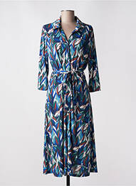 Rochie midi mâneci 3/4 mâneci 3/4 albastru DIANE LAURY femme