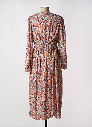Rochie midi imprimeu floral mâneci lungi bej JULIE GUERLANDE femeie