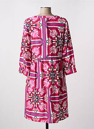 Rochie midi imprimeu fantezie mâneci lungi roz STREET ONE femeie