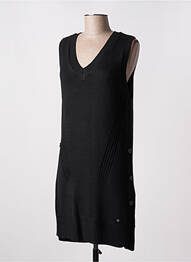 Rochie pulover guler în v fără mâneci negru BROADWAY femme