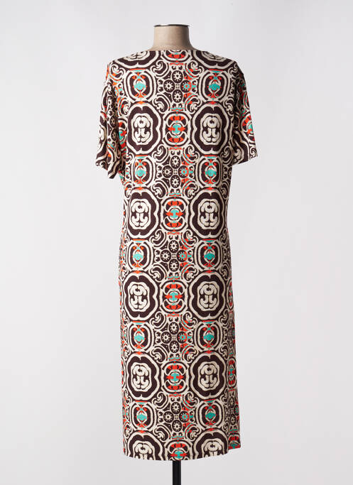 Rochie midi maro AZAY femeie