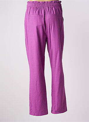 Pantalon drept țesătură poplin talie înaltă violet C'EST BEAU LA VIE femeie