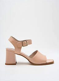 Sandale/pantofi decupați țesătură satinată toc de 4 la 6 cm bej REQINS femme