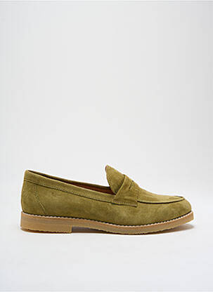 Mocasini chiquet toc plat până la 3 cm verde ALIWELL femeie