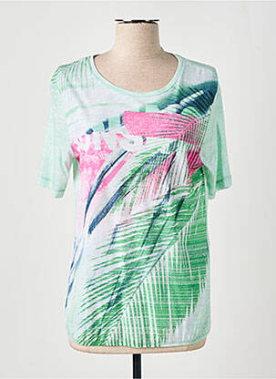 Tricou guler rotund mâneci scurte verde THOMAS RABE femeie