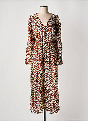 Rochie lungă mâneci lungi mâneci lungi maro ATTIC AND BARN femeie