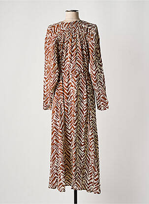 Rochie lungă mâneci lungi mâneci lungi maro ATTIC AND BARN femeie