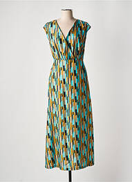 Rochie lungă imprimeu fantezie fără mâneci verde ATTIC AND BARN femme