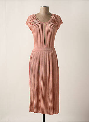 Rochie lungă mâneci scurte mâneci scurte roz ELISABETTA FRANCHI femeie