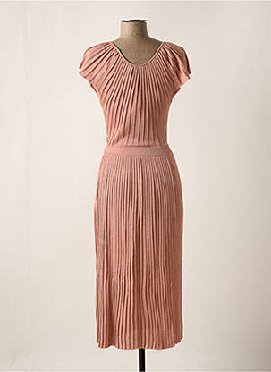 Rochie lungă mâneci scurte mâneci scurte roz ELISABETTA FRANCHI femeie