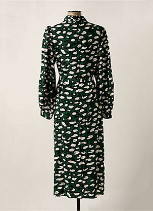 Rochie lungă țesătură poplin mâneci lungi verde ESSENTIEL ANTWERP femeie