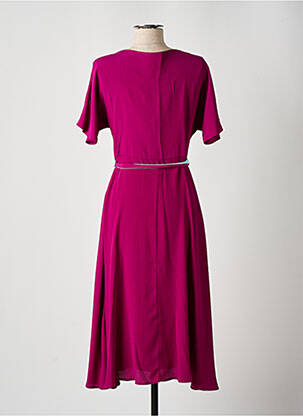 Rochie midi țesătură crep mâneci scurte violet NIU femeie