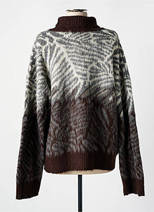 Pulover cu guler înalt tricot gros mâneci lungi maro BY MALENE BIRGER femeie
