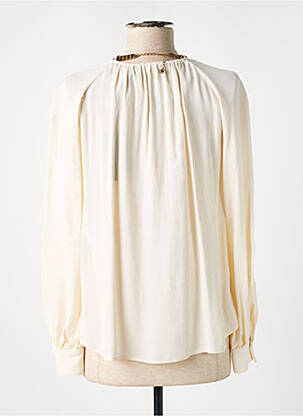 Bluză manșete cu nasturi și deschidere mâneci lungi bej ELISABETTA FRANCHI femeie