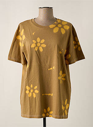 Tricou croială dreaptă mâneci scurte maro SEMICOUTURE femeie