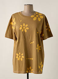 Tricou croială dreaptă mâneci scurte maro SEMICOUTURE femeie
