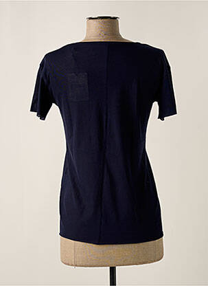 Tricou guler în v mâneci scurte albastru FINE PARIS femeie