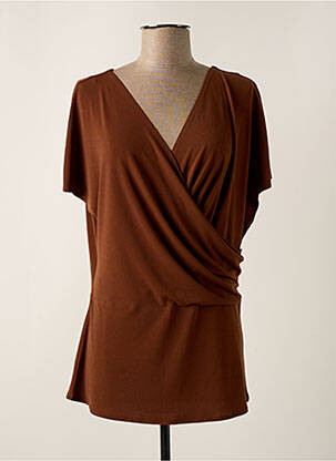Top elasticitate mâneci scurte maro BY MALENE BIRGER femeie