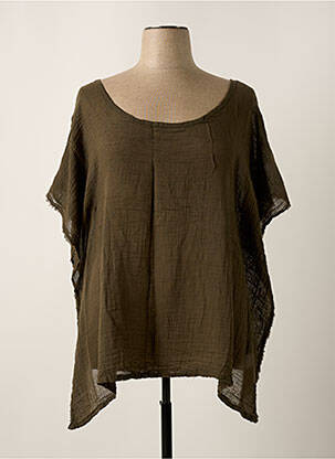 Tunică mâneci scurte maro I-COTON femeie