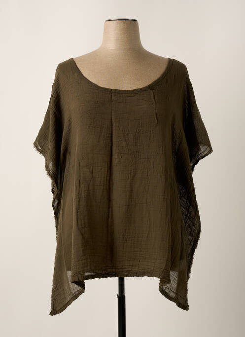 Tunică mâneci scurte maro I-COTON femeie