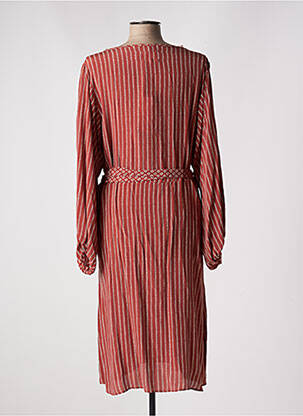 Rochie midi croială fluidă mâneci lungi maro DIEGA femeie