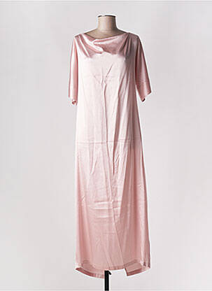 Rochie lungă mâneci scurte mâneci scurte roz SEMICOUTURE femeie