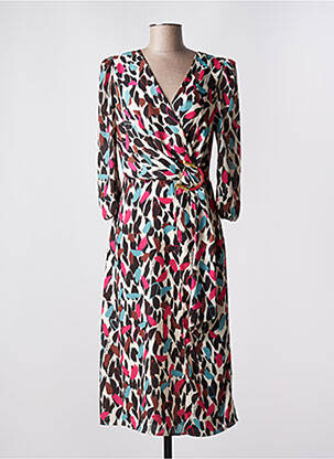 Rochie midi mâneci 3/4 mâneci 3/4 bej ELISABETTA FRANCHI femeie