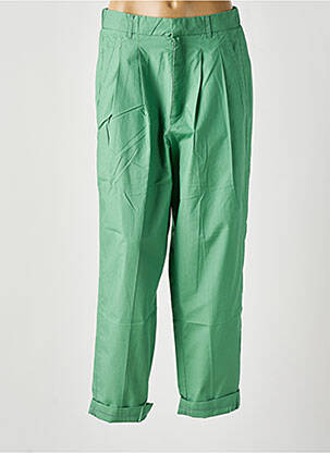 Pantalon drept croială morcov talie înaltă verde ATTIC AND BARN femeie