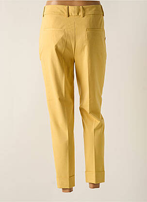 Pantalon chino țesătură poplin talie înaltă galben SET femeie