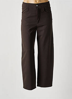 Pantalon drept țesătură crep talie înaltă maro ATTIC AND BARN femeie