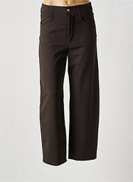 Pantalon drept țesătură crep talie înaltă maro ATTIC AND BARN femme