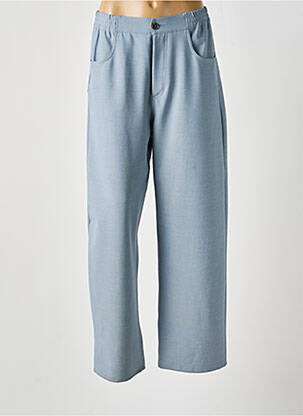 Pantalon drept țesătură crep talie înaltă albastru ATTIC AND BARN femeie