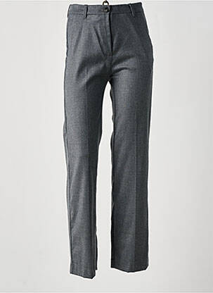 Pantalon chino închidere cu fermoar sub clapetă cu nasturi talie înaltă gri SEMICOUTURE femeie