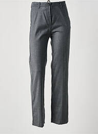 Pantalon chino închidere cu fermoar sub clapetă cu nasturi talie înaltă gri SEMICOUTURE femeie