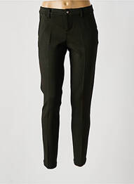 Pantalon chino închidere cu fermoar sub clapetă cu nasturi verde MAYJUNE femeie