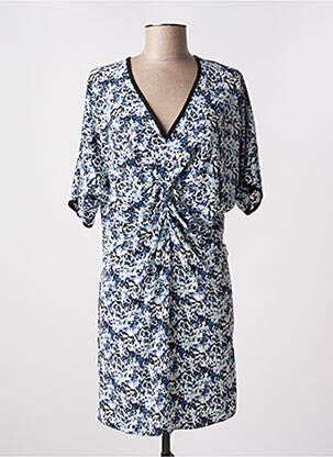 Rochie scurtă croială fluidă mâneci scurte albastru LENNY B femeie