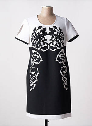 Rochie midi imprimeu fantezie mâneci scurte negru ANNE KELLY femeie