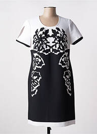 Rochie midi imprimeu fantezie mâneci scurte negru ANNE KELLY femme