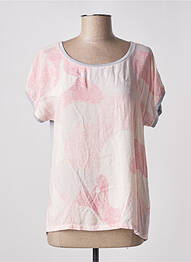 Tricou guler rotund mâneci scurte roz TBS femme