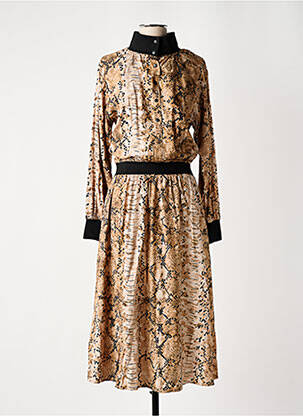 Rochie lungă mâneci lungi mâneci lungi bej NÜ femme