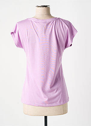 Tricou croială dreaptă mâneci scurte violet KAFFE femeie