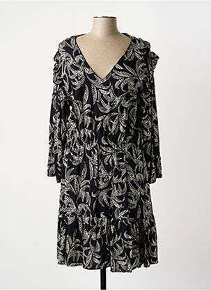 Rochie midi imprimeu fantezie mâneci lungi negru FREEMAN T.PORTER femeie