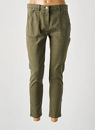Pantalon 7/8 închidere cu fermoar sub clapetă cu nasturi verde TOMMY HILFIGER femeie