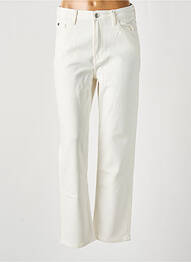 Pantalon drept închidere cu fermoar sub clapetă cu nasturi alb TOMMY HILFIGER femme